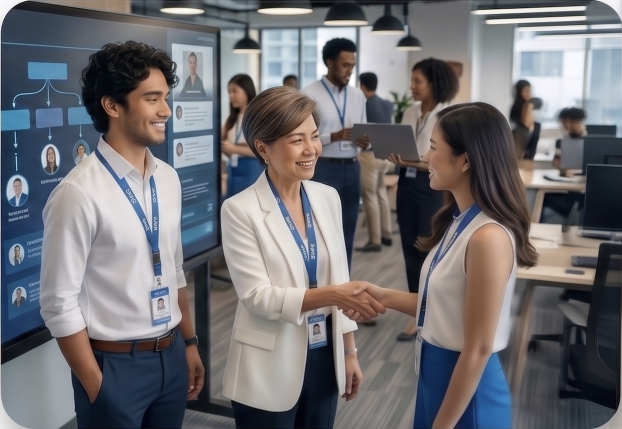 TMPI candidates and hiring partners connecting at the office